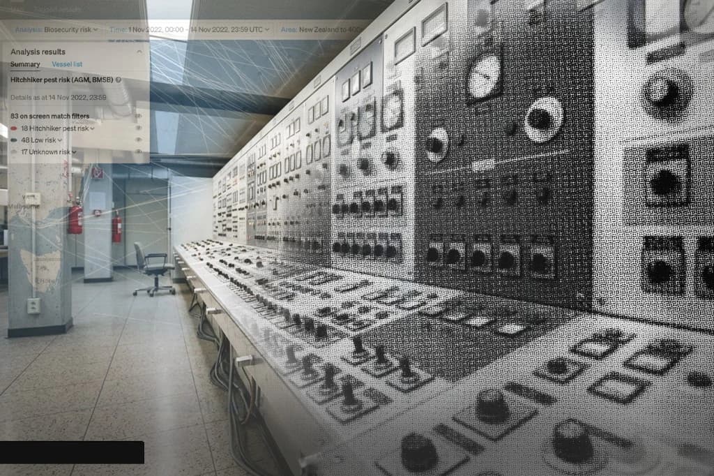 Analysis results overlaid on an operations control room