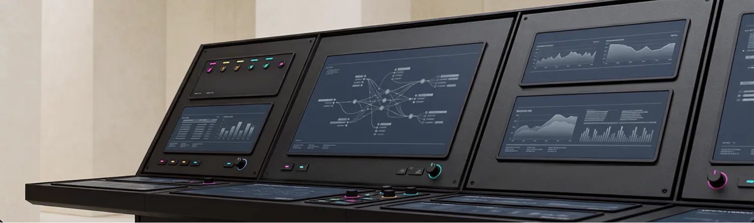 Varro command console with multi-screen intelligence displays